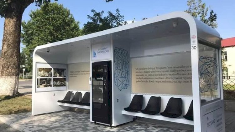    Azərbaycanda ilk: Pulsuz Wi-Fi və mini-barı olan dayanacaq - Foto   