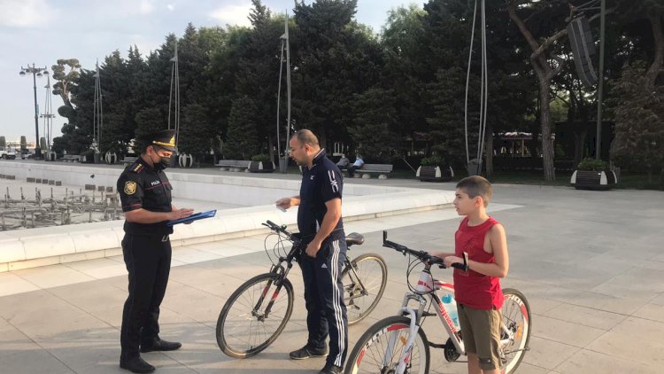    Polis Dənizkənarı Milli Parkda velosipedçilərə qarşı reyd keçirdi - Foto   