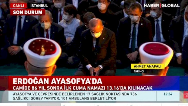    Aya Sofiyada 86 il sonra ilk cümə namazı - CANLI YAYIM   
