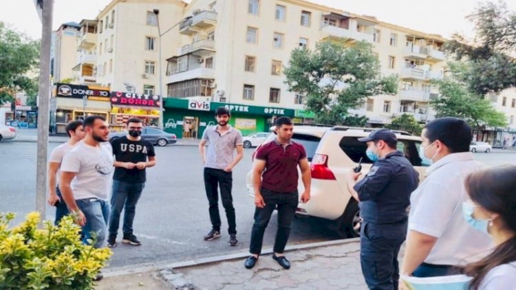   Bakıda karantin qaydalarını pozanlar cərimələndilər - Fotolar   