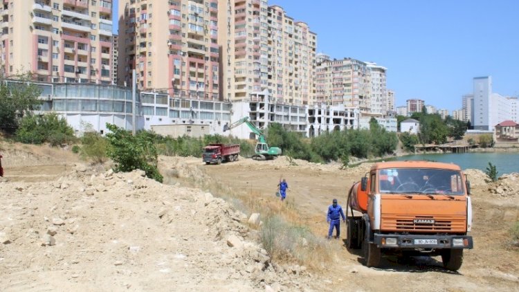    İcra Hakimiyyəti Yasamaldakı göllə bağlı açıqlama yaydı - Fotolar   
