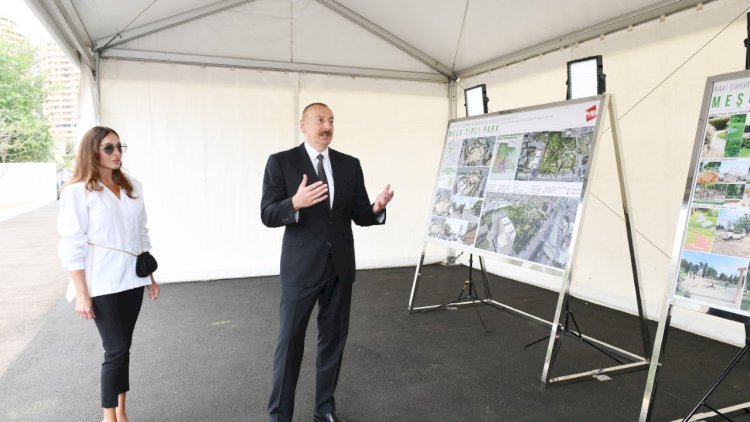    Prezident yeni parkda görüləcək işlərlə tanış oldu - Fotolar   