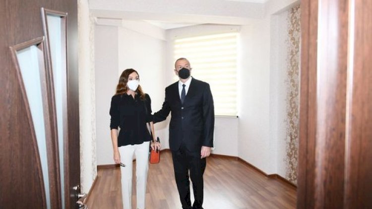    İlham Əliyev və Mehriban Əliyeva Buzovnada yataqxana binasının açılışında - FOTO   