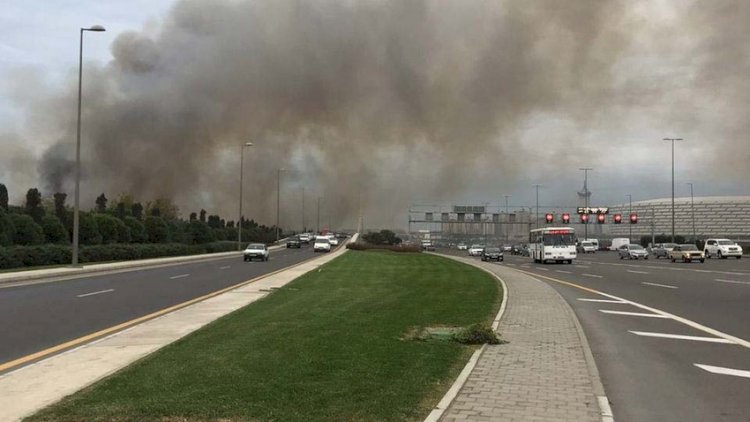    Bakı Olimpiya Stadionunun yaxınlığındakı yanğın söndürüldü   