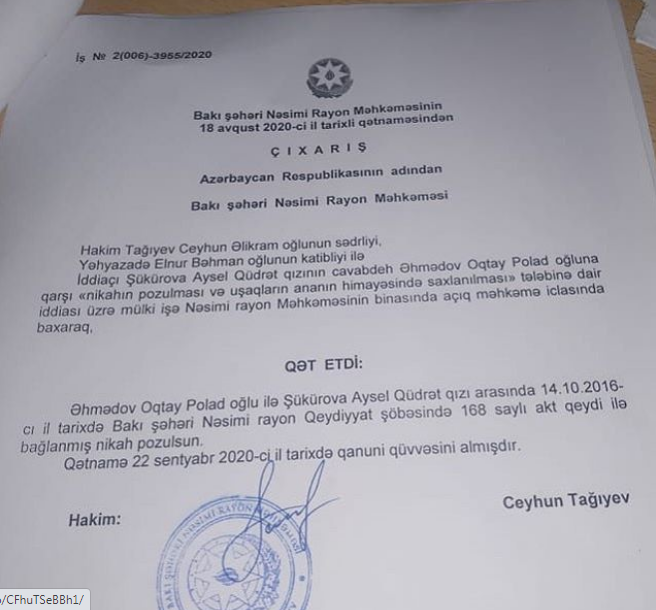 400 minlik toyla gündəmə gələn cütlük rəsmən boşandı 