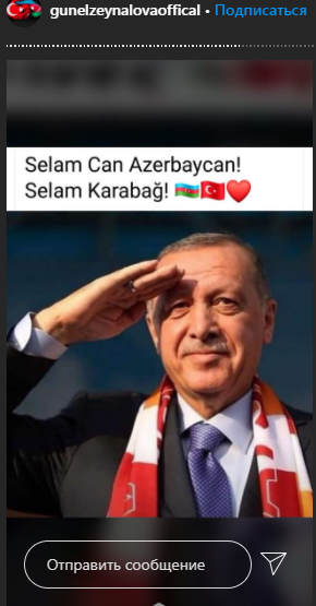 Azəri qızı Güneldən Orduya özünəməxsus dəstək - Fotolar