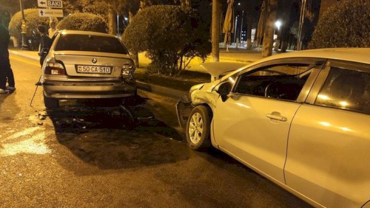    Sumqayıtda zəncirvari qəza: Üç maşın toqquşdu - Fotolar   