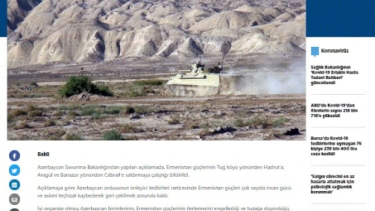    “Humanitar atəşkəsi pozmaq Ermənistanın terrorçu mahiyyətini göstərir”   - Türkiyə KİV-ləri