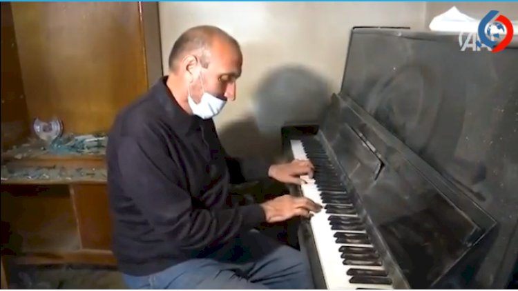    Gəncədə dağıntılar arasında “Sarı gəlin” ifa etdi -   Video