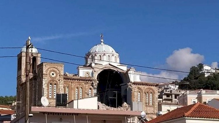    İzmirdəki zəlzələ Yunanıstandakı kilsəni çökdürdü   