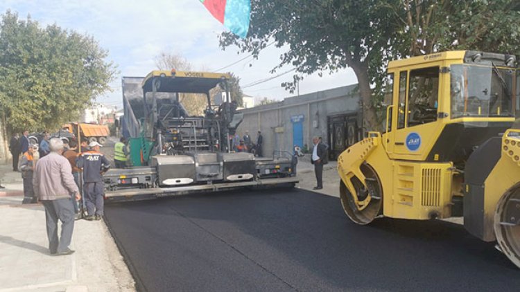    Suraxanıda yolların asfaltlanması davam etdirilir   - Fotolar