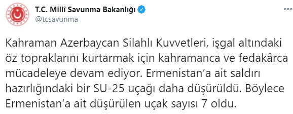 Düşmənin daha bir Su-25 təyyarəsi vuruldu - Foto 