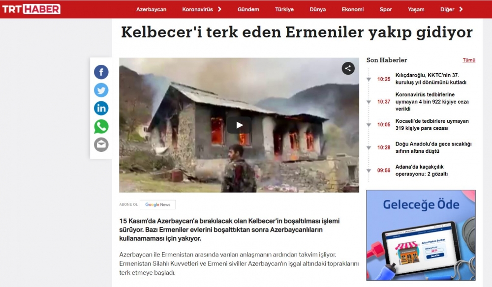 Erməni vandalizmi xarici mediada -  Fotolar