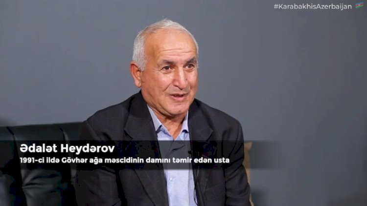    Gövhər ağa məscidinin damını təmir edən usta:   “Onu öz əllərimizlə yenidən bərpa edəcəyik” - Video