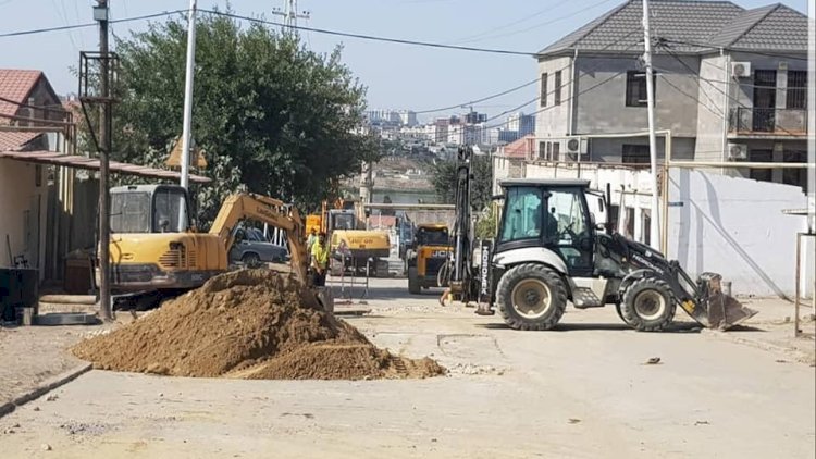    Suraxanıda su təchizatı və kanalizasiya sistemi yaxşılaşdırılır   - Fotolar