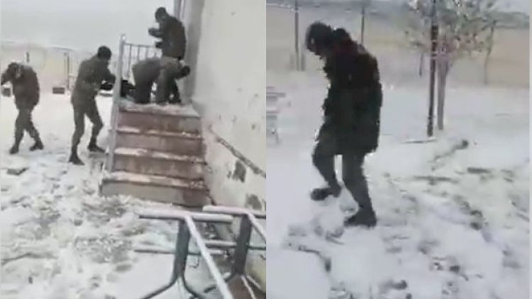    Tarix yazan hərbçilərimizin Şuşada qartopu əyləncəsi - Video   