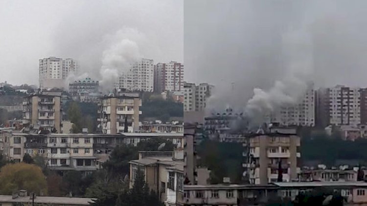    Bakıda yeni tikilən obyekt yanır - Video   