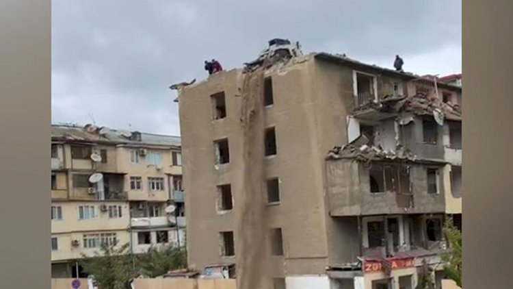    Bakıda bina söküntüsündən dəhşətli görüntülər - Video   