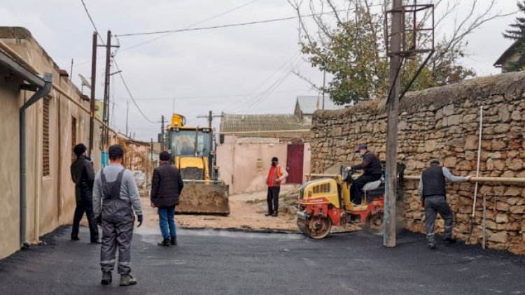    Suraxanıda məhəllədaxili yolların asfaltlanması davam etdirilir   - Fotolar