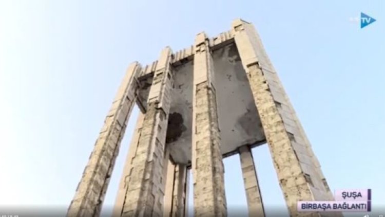    Şuşada yerləşən Vaqifin məqbərəsindən birbaşa bağlantı - Video   