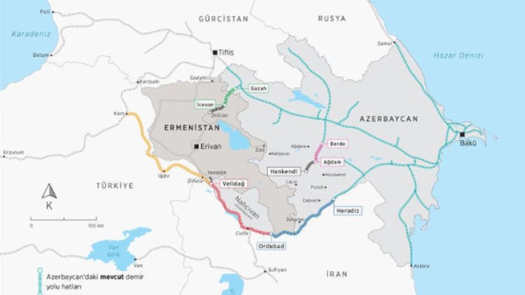    Cənubi Qafqaza sülh dəmir yolu ilə gələcək: Bölgədəki yeni nəqliyyat əlaqələrinin   XƏRİTƏSİ