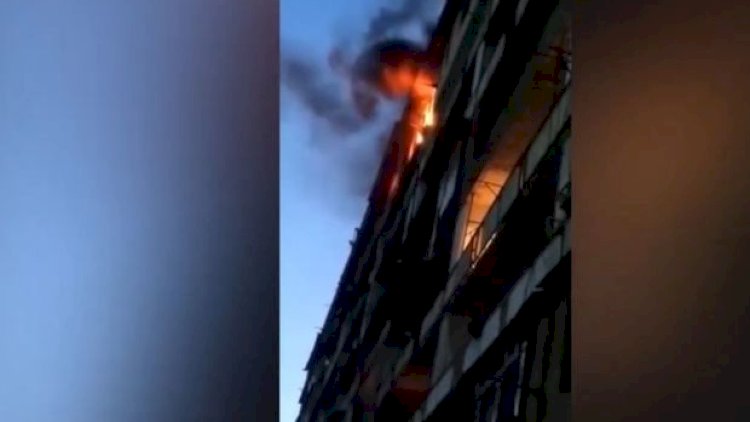    Bakıda yaşayış binasında yanğın - Video   