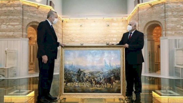   Azərbaycanlı rəssamın əsəri Türkiyə Prezidentinə hədiyyə edildi - Foto   