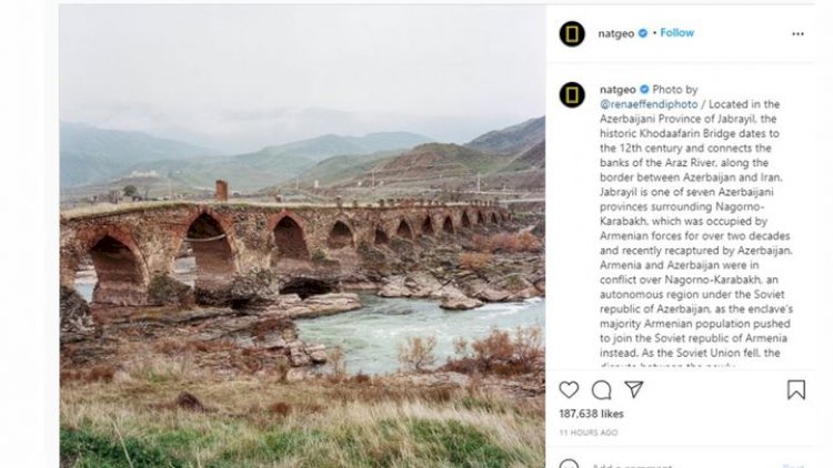    “National Geographic” “Instagram” səhifəsində Xudafərin körpüsünün fotosunu paylaşdı   
