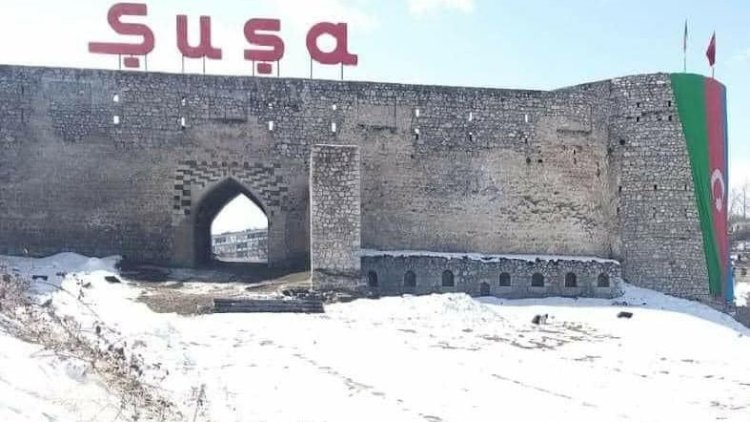    Şuşa qalasının girişi bərpa olundu   - Fotolar