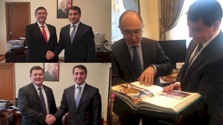    Hikmət Hacıyev Qırğızıstan, Özbəkistan və Qazaxıstandan olan nümayəndə heyətləri ilə görüşdü   