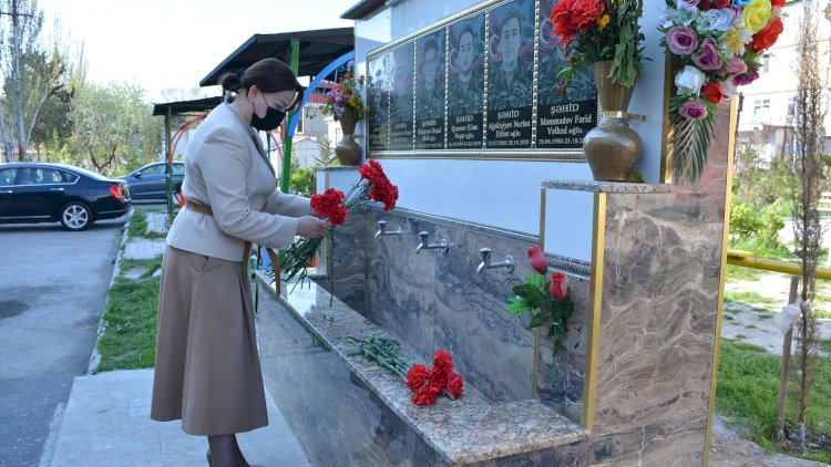    İradə Gülməmmədova Xırdalanda 6 şəhidin xatirəsinə tikilən bulaq kopleksini ziyarət etdi - Fotolar   
