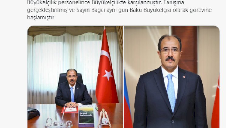    Türkiyənin yeni səfiri vəzifəsinin icrasına başladı   