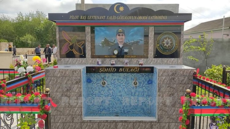    Biləsuvarda şəhid xatirəsinə bulağın açılışı oldu - Fotolar   