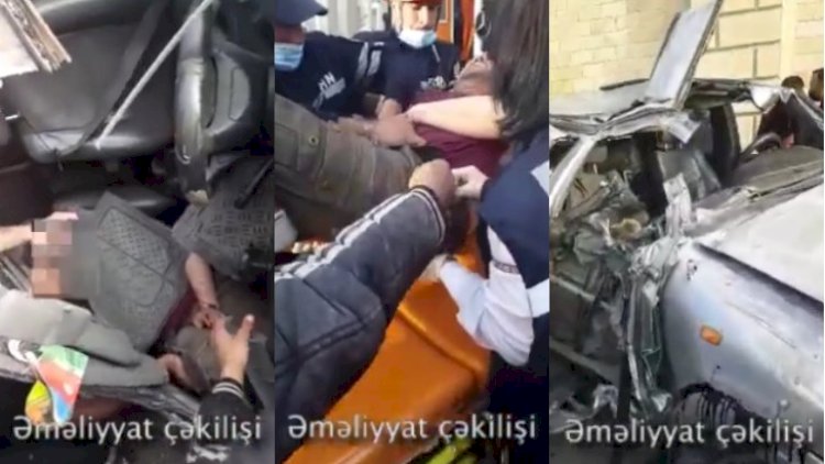    Qəza nəticəsində yaralanan şəxs belə xilas edildi -   Video