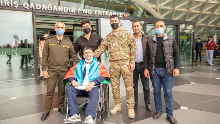    Türkiyəyə göndərilən iki qazimiz sağalaraq Vətənə döndü - Fotolar   