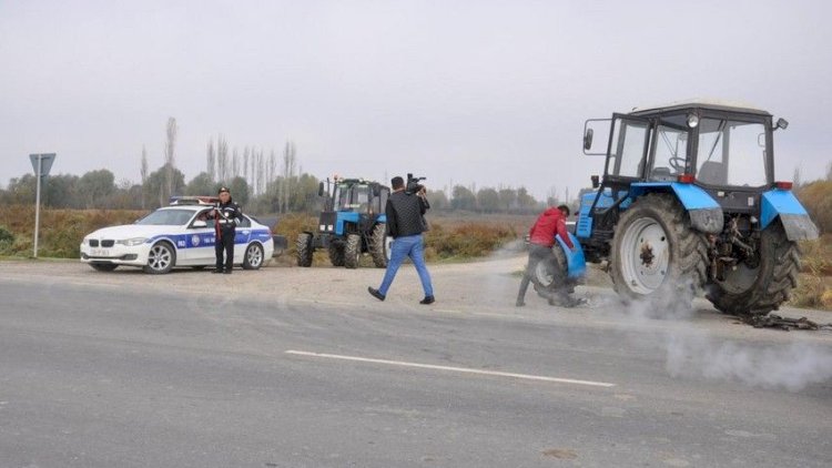   Bakıda traktor piyadanı vurdu   
