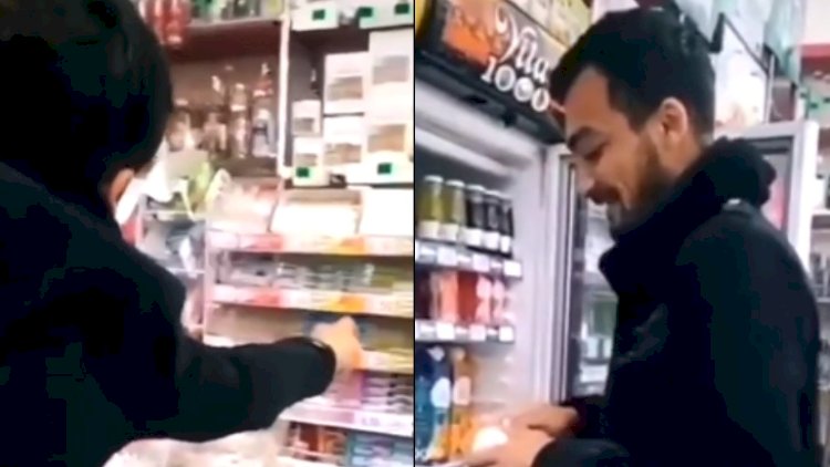   Marketdə biabırçılıq: Pulunu vermədiyi saqqızları çeynədi, şirələri içdi   - Video