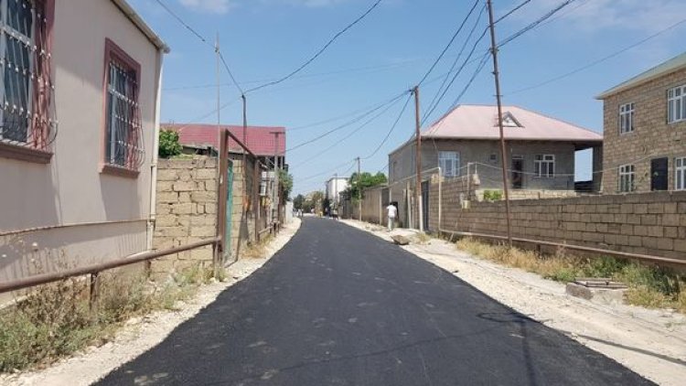    Suraxanıda asfaltlanma işləri davam etdirilir   - Fotolar