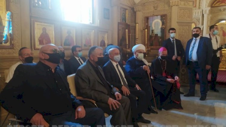    Allahşükür Paşazadə Aleksandr Ata ilə vida mərasimində -   Fotolar