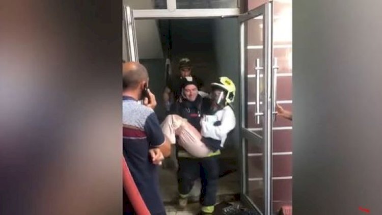    Bakıda insanlar yanğından belə xilas edildi - Video   