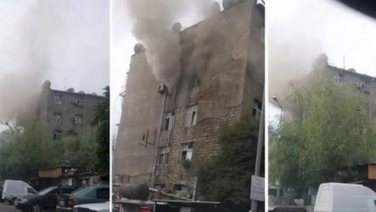    SON DƏQİQƏ! Bakıda beşmərtəbəli bina yanır -   VİDEO