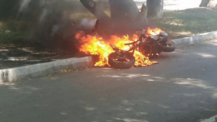    Bakıda moped yandı   