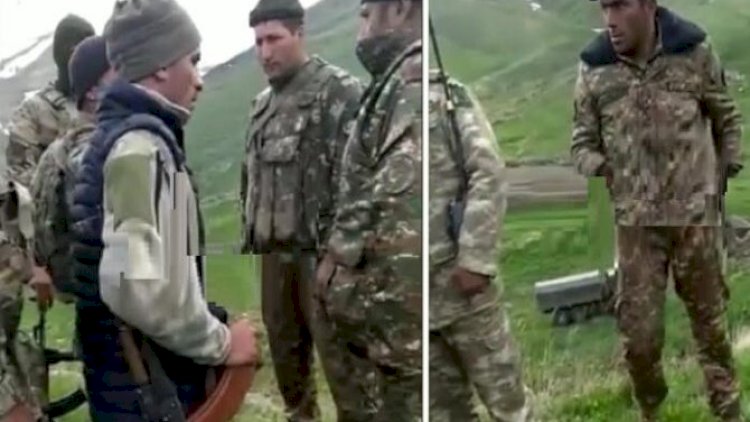    Əsgərimizin erməni hərbçi ilə komik dialoqu:   “Eta, çayın o üzü sizin, bu üzü bizim...” - Video