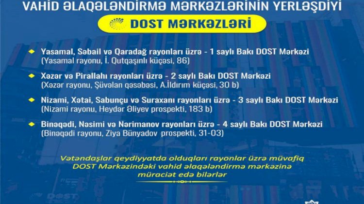    Vahid Əlaqələndirmə Mərkəzi avqustun 23-dən fəaliyyətə başlayır   