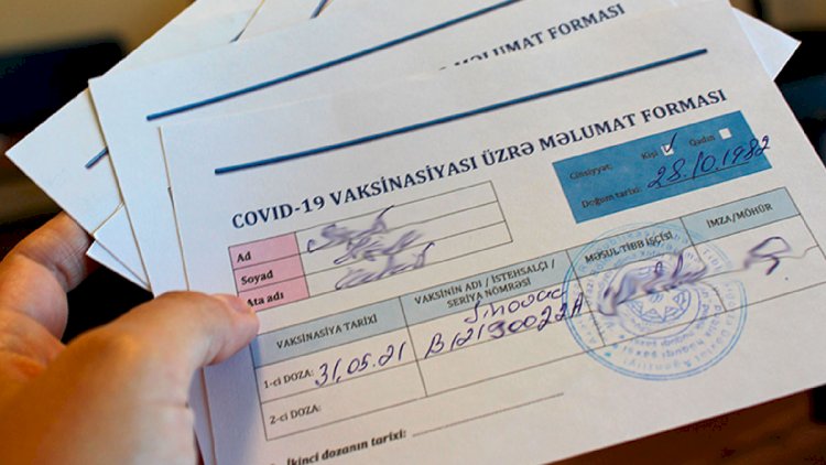    Vaksin olunmayıb, amma sertifikatı var   