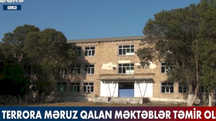    Gəncədə terrora məruz qalan məktəblər təmir olunur - VİDEO   