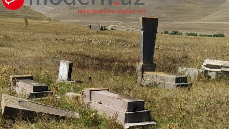    Ermənilərin Kəlbəcərdə dağıtdığı qəbiristanlıq   - FOTOLAR