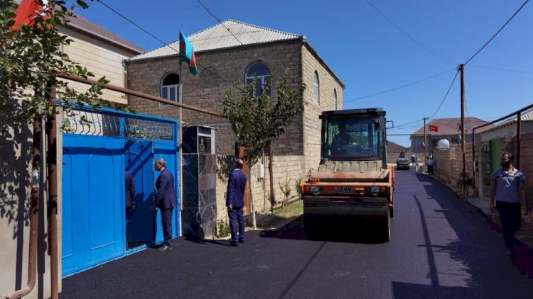    Suraxanı rayonunda Şəhid ailələləri yaşayan növbəti küçə asfaltlanır - Fotolar   