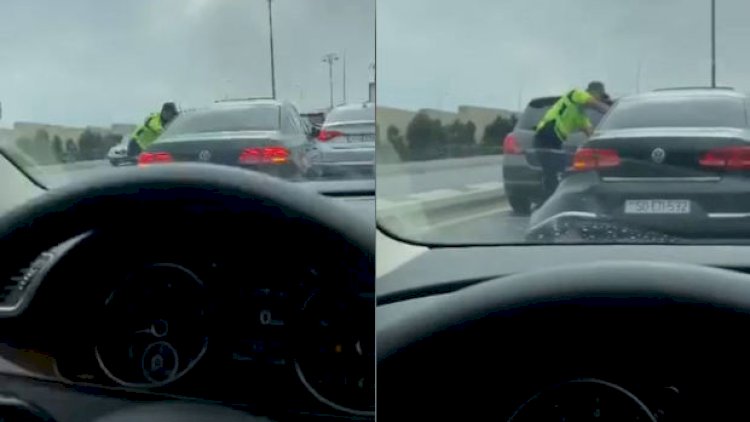    Yol polisləri ilə sürücü arasında qarşıdurma – Video   