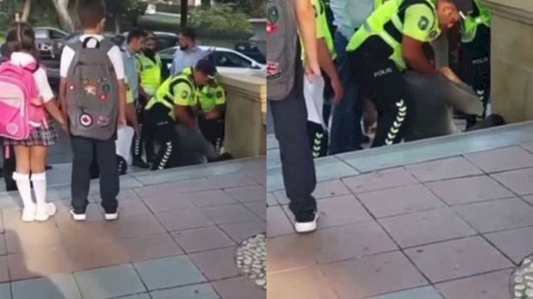    Bakıda məktəbin qarşısında polisə tabe olmayan şəxs həbs edildi   